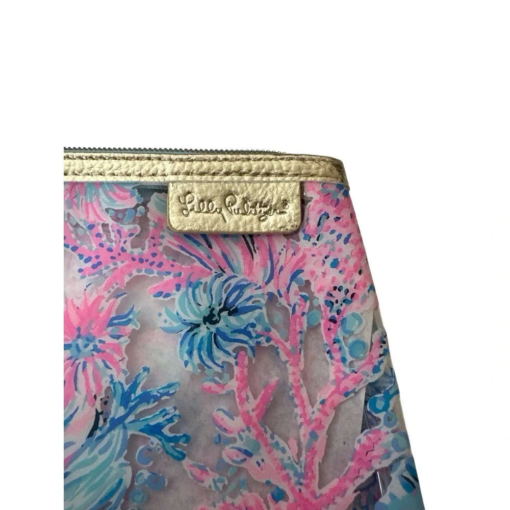 Lilly Pulitzer Makeup Case Travel‎ Toiletries Bag Clear Plastic Floral NWOT